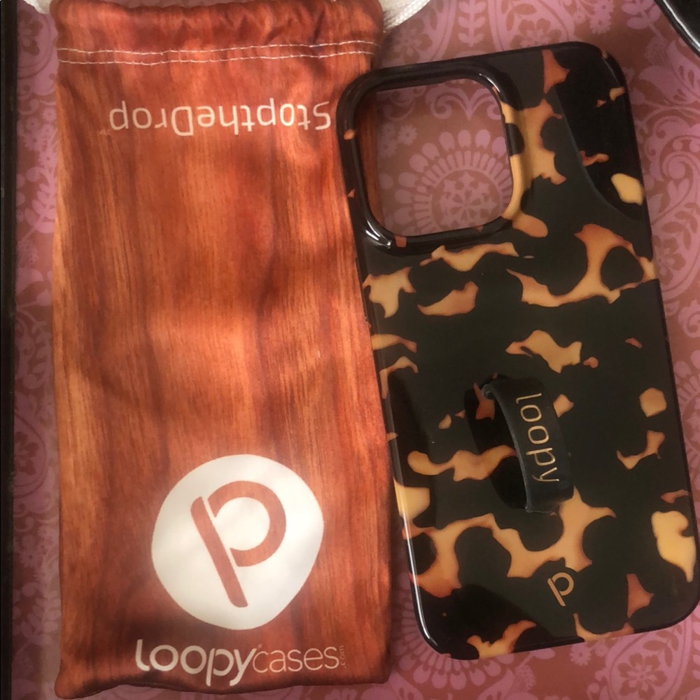 Loopy Case Phone Case Tortoise Print Brown/Black